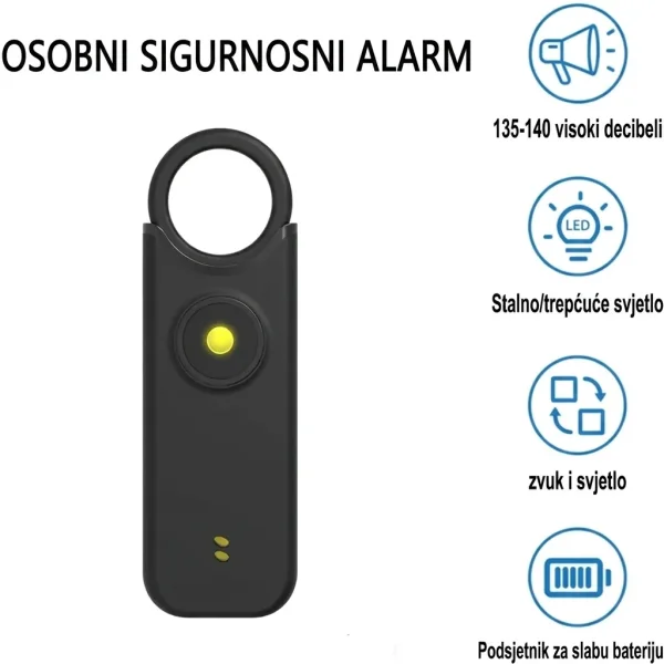 Hodajte kući u mraku bez straha - Privjesak za ključeve s osobnim sigurnosnim alarmom od 135 dB | ALARMIA