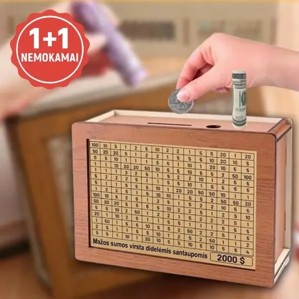 Medinė taupyklė | COINSAVE 1+1 NEMOKAMAI