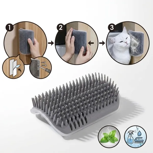 Zelfverzorgende Wandhoekborstel en Massager voor Katten | CATGROOM