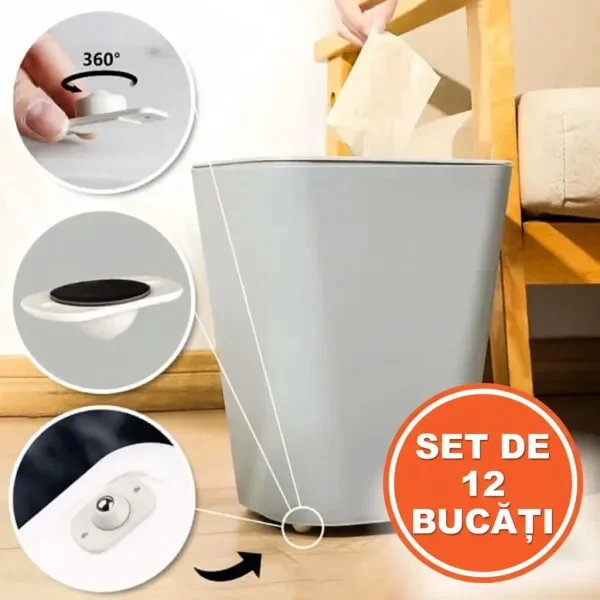 Role autoadezive pentru mobilier (12 buc) | STICKYWHEEL