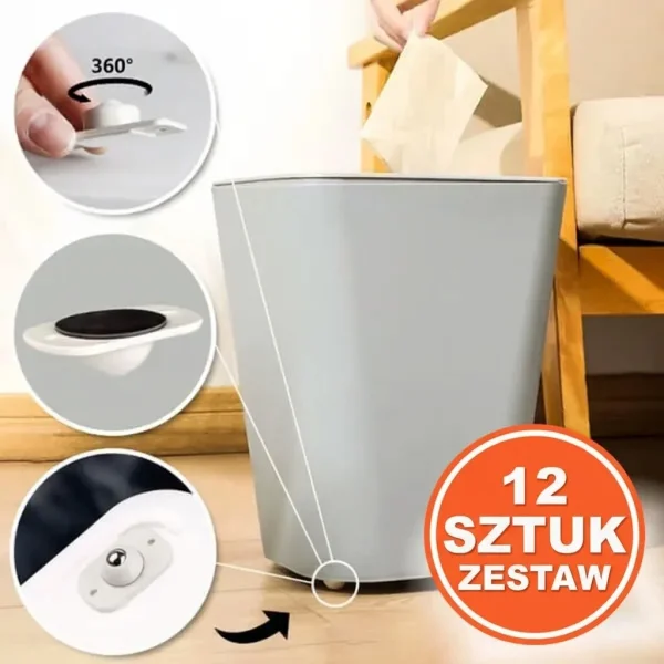 Samoprzylepne kółka do mebli (12 szt.) | STICKYWHEEL