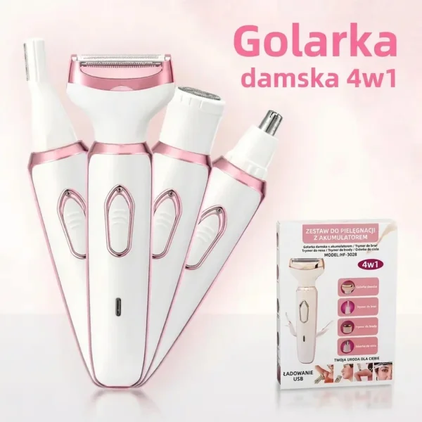 Damska golarka elektryczna 4-w-1 | LUNATRIM