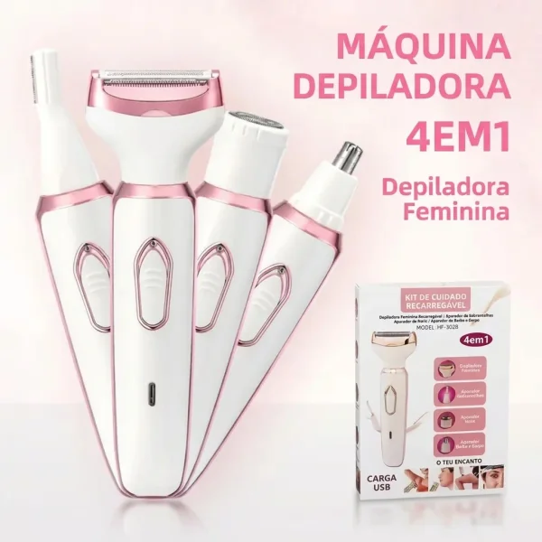 Máquina de barbear elétrica 4 em 1 para senhora | LUNATRIM