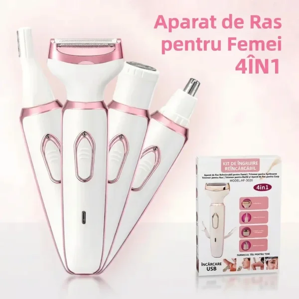 Aparat de ras electric 4-în-1pentru femei | LUNATRIM