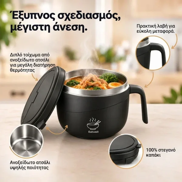 Μονωμένο δοχείο σούπας με νουντλς | RAMIBOWL