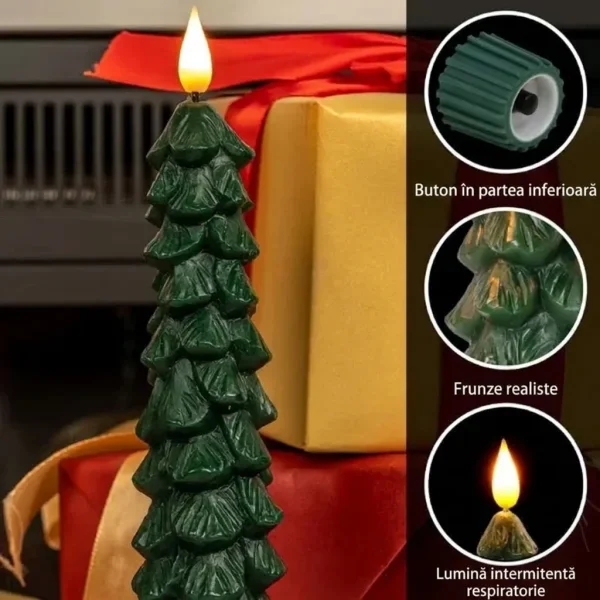 Lumânare festivă pâlpâitoare fără flacără | CANDLETREE