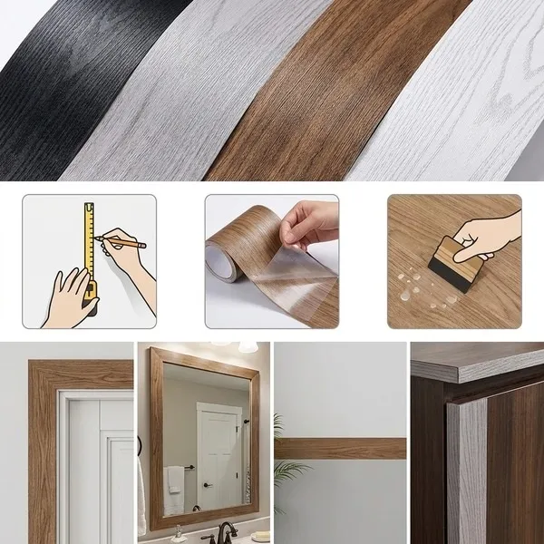 Zelfklevende Houtnerf Decoratieve Randafwerkingsrol (5m) | DECORIM