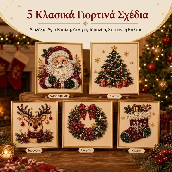Κορνιζαρισμένη διαμαντοζωγραφική με πέρλες (5 τεμάχια) | DIAMIFY