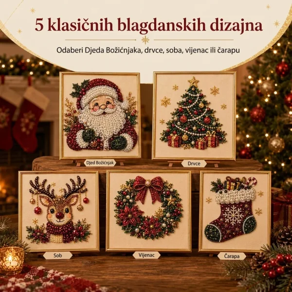 Uokvirena biserna dijamantna slika (5 komada) | DIAMIFY