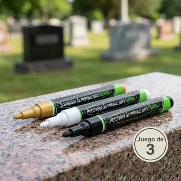 Tinta para inscripciones en monumentos de piedra (3 piezas/juego) | GRAVEPEN