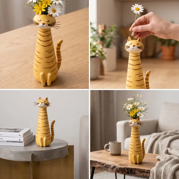 Svérázná kočka dekorativní váza | KITVASE