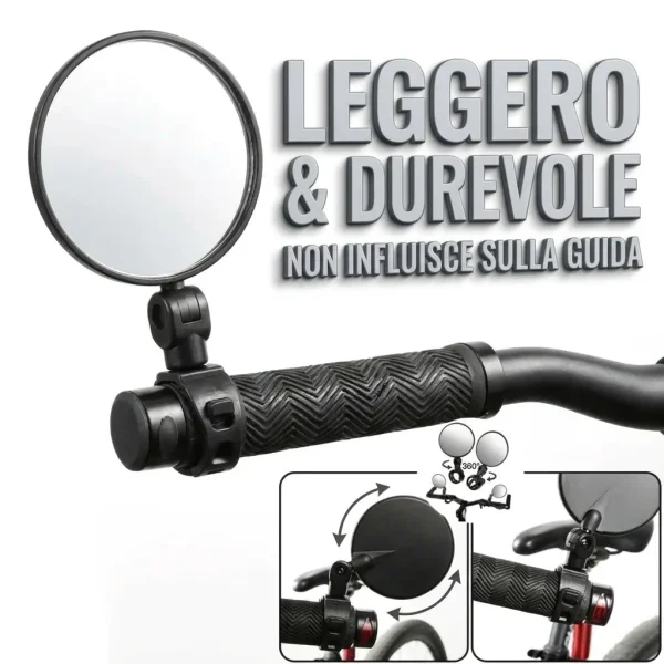 Specchietto di sicurezza rotante per bicicletta | MIRRORIX