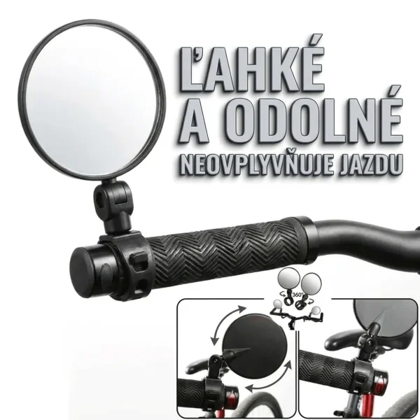 Otočné bezpečnostné zrkadlo na bicykel | MIRRORIX