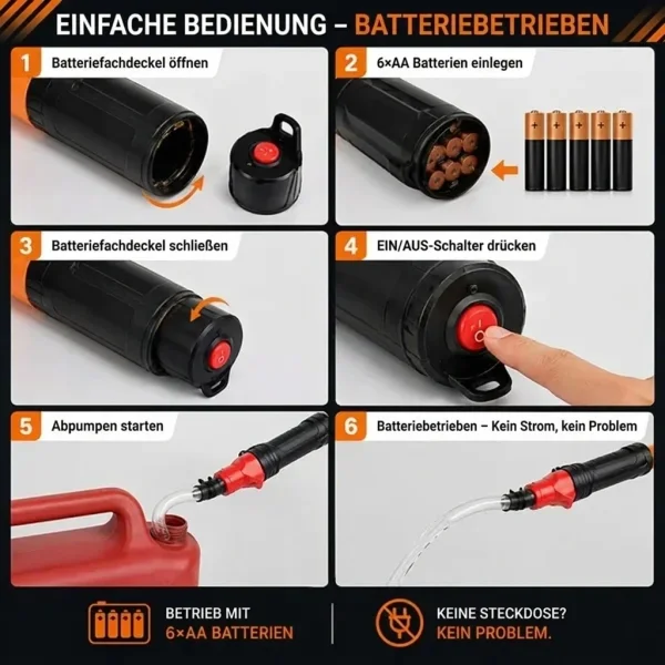 Batteriebetriebene Flüssigkeitstransferpumpe - funktioniert ohne Strom | PUMPORA