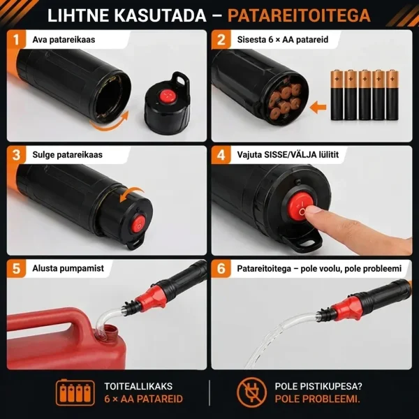 Akutoitega vedelikupump - töötab ilma elektrita | PUMPORA