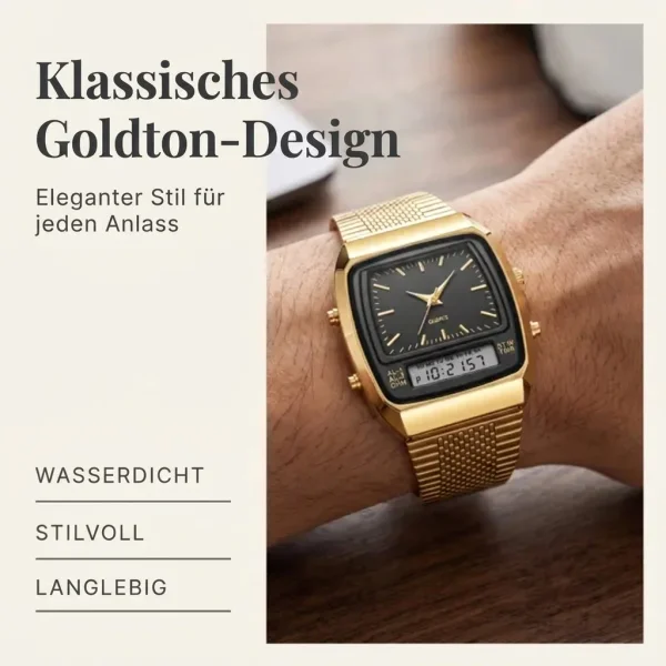 Retro quadratische Doppeluhr | ROLOTIME