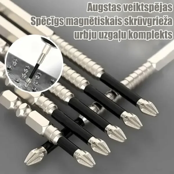 Spēcīgs magnētisks skrūvgriežu uzgaļu komplekts (6 gab.) | SETDRILL