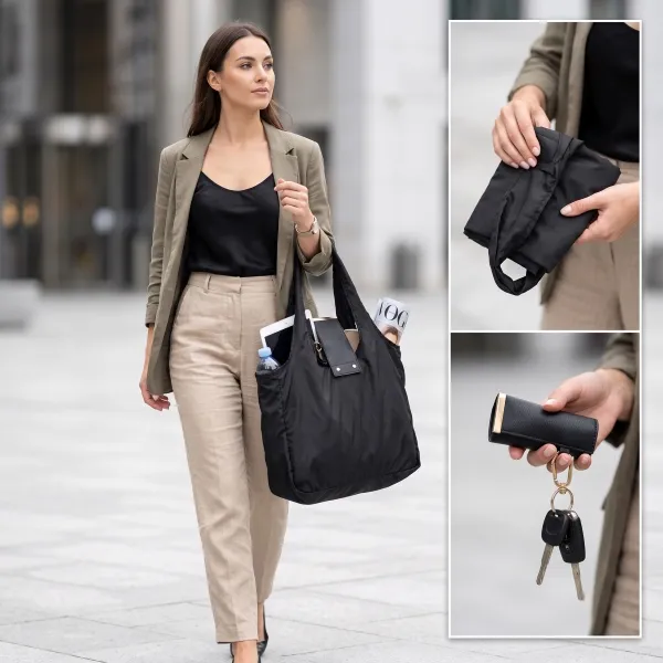 Borsa tote pieghevole in pelle | SHIFTBAG