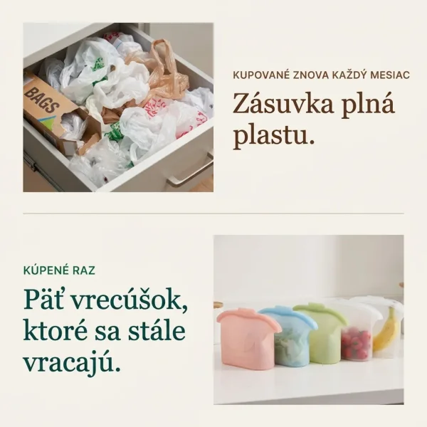 Opakovane použiteľné silikónové vrecká na potraviny - 5 x 1 l | SILIFREEZ