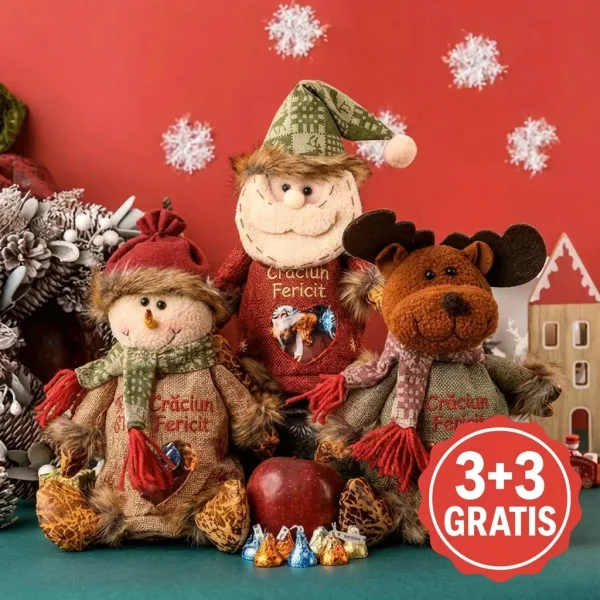 Pungi cadou de Crăciun (6 buc) | FESTIBAG 3+3 GRATIS